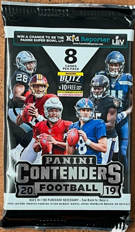 2019 Panini Contenders Football Retail Pack - New, Sealed - Murray, Metcalf RC?