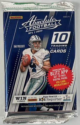 2017 Panini Absolute Football Mega Pack - SEALED - MAHOMES ROOKIE? 1 Hit/2 Packs on Average