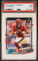 2023 Panini Clearly Donruss Football CJ Stroud Base Rated Rookie #93 PSA 9