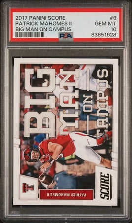 2017 Panini Score #6 Big Man On Campus Patrick Mahomes PSA 10