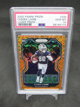 2020 PANINI PRIZM CEEDEE LAMB LAZER PRIZM RC PSA 10