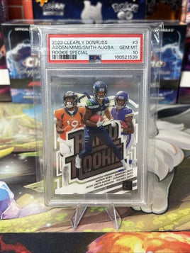 2023 Clearly Donruss Rated Rookie Special Addison, Smith-Njigba, Mims PSA 10